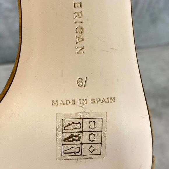 Good American Women's Amber Tan Square-Toe Ankle-Strap Block-Heel Sandals SZ 6 - Picture 10 of 11